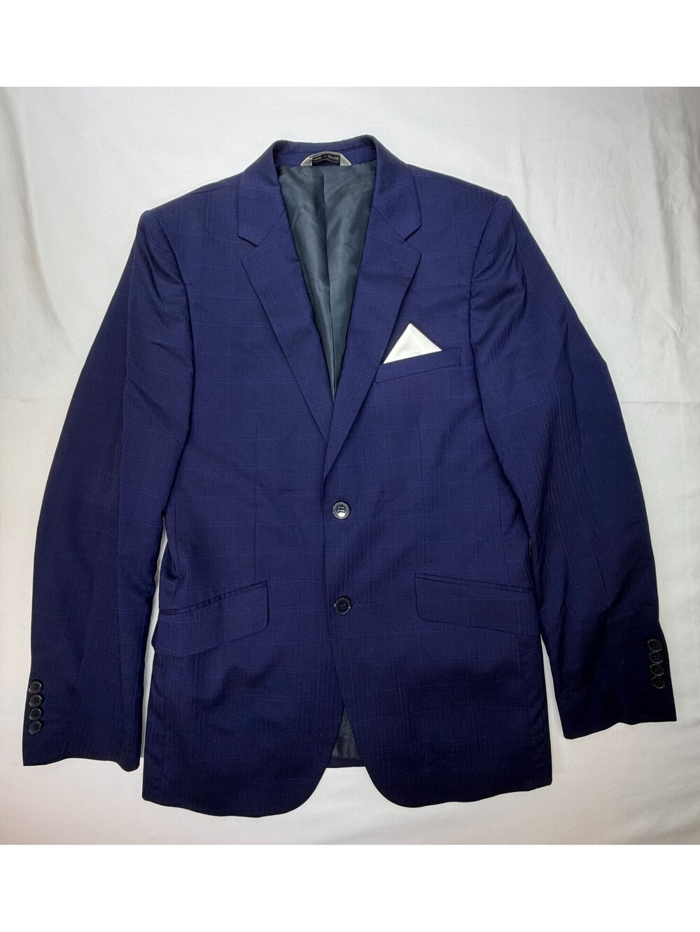 Lineage Men's Suit Jacket Single Breasted Solid Notch Lapel Size 36R Blue